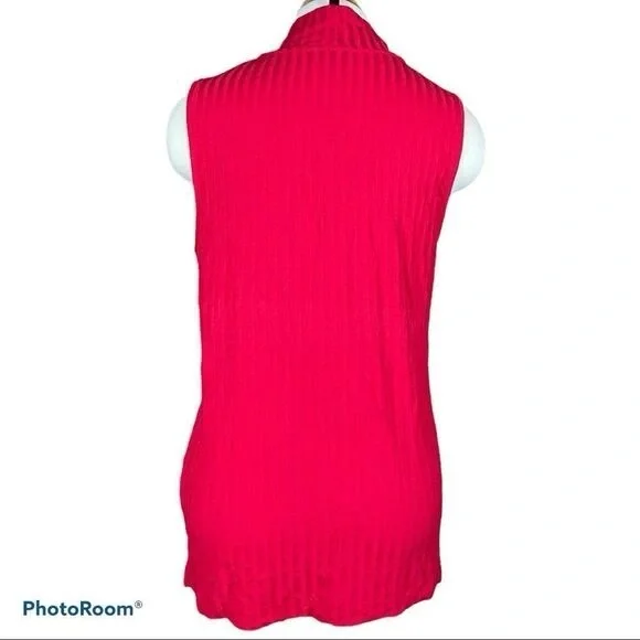 MICHEL STUDIO ribbed knit viscose tie neck tank - Picture 3 of 7